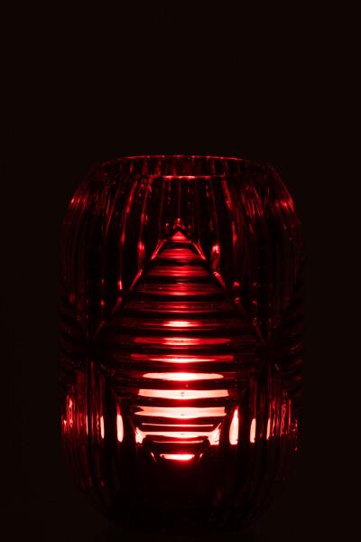 JOLIPA - Jolipa Tealight Holder High Lines Glass Red