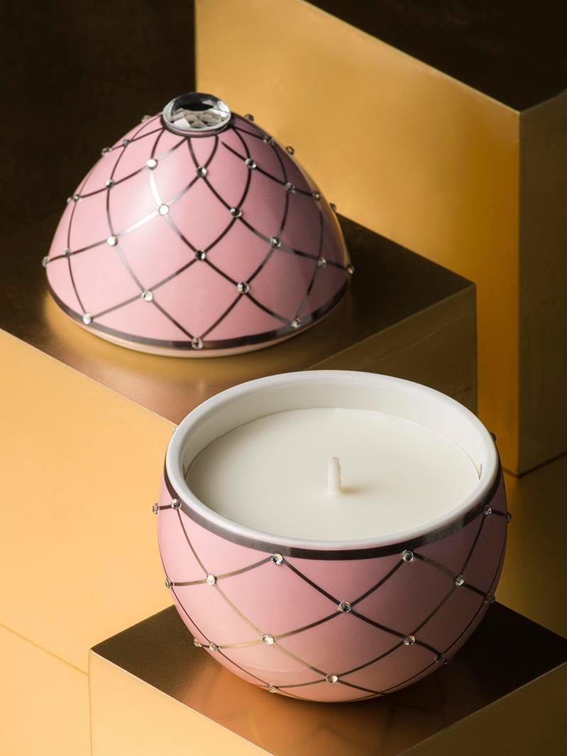 Ladenac - Ladenac Bois De Roussie Candle 200gr Ceramic Rose Silver Stripes
