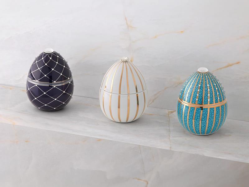 Ladenac - Ladenac Bois De Roussie Candle 200gr Ceramic Light Blue Golden Stripes