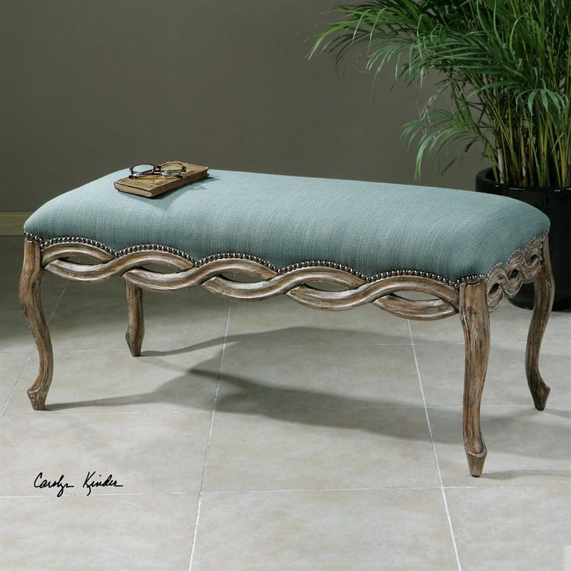 UTTERMOST KYLIA SKY BLUE BENCH