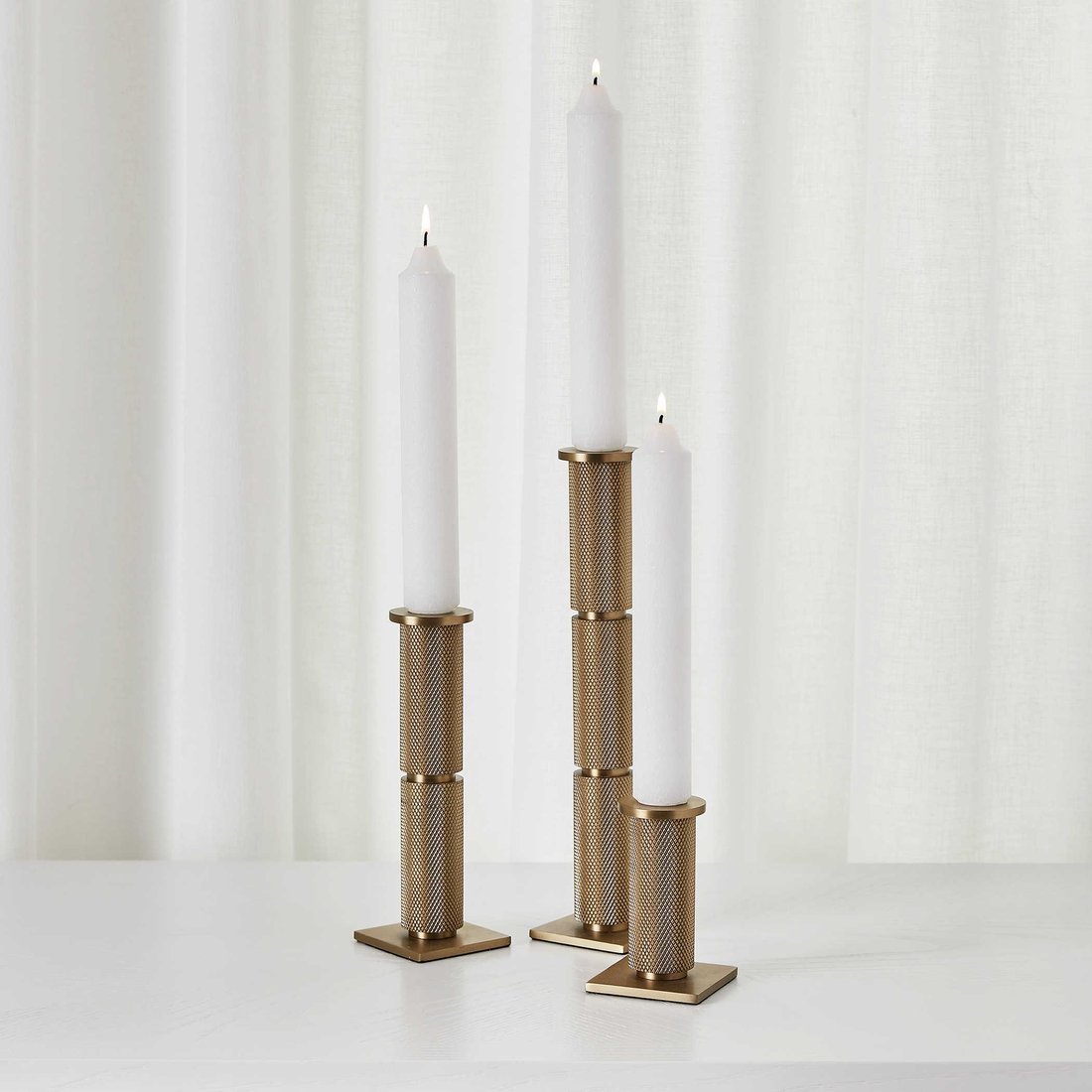 Uttermost - Uttermost Knurled Taper Candleholders Set 