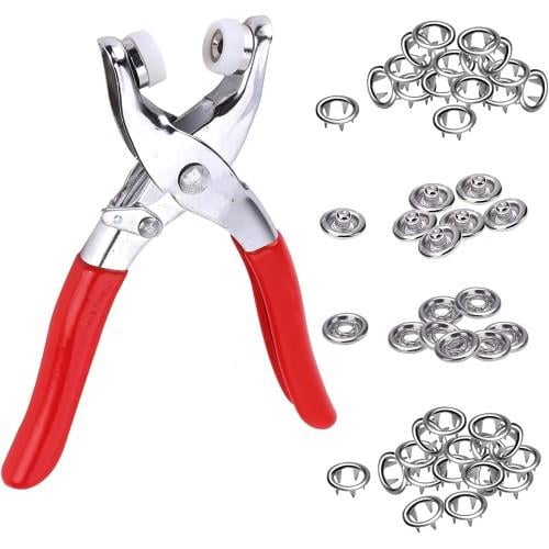 Metal Çıtçıt Düğme Pensesi ve 25 Set Düğme Takımı