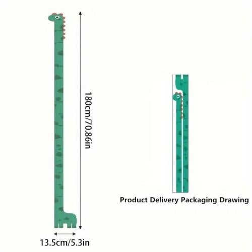 Sevimli Figürlü Çocuk Odası Boy Ölçer Sticker 180 cm