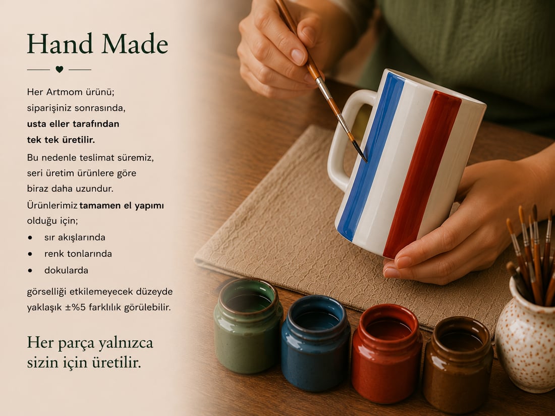 Hand Made Seramik Bira Bardağı 2'li Set