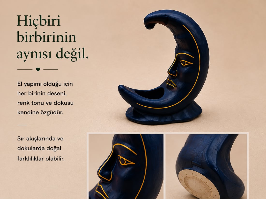 Seramik Ay Dede Mumluk Tütsülük