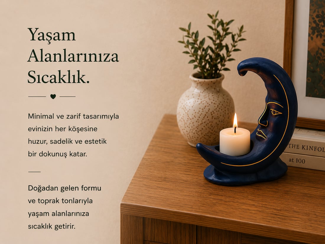 Seramik Ay Dede Mumluk Tütsülük
