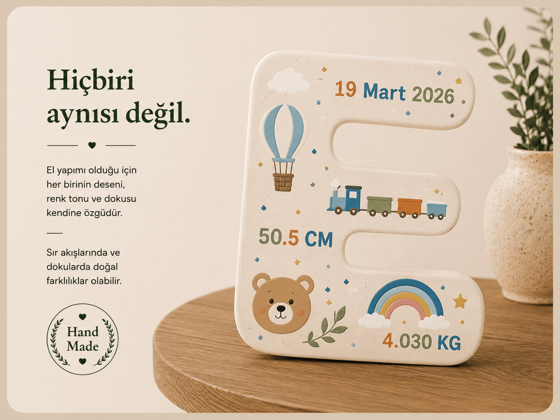 Seramik Bebek Baş Harfi Duvar Süsü
