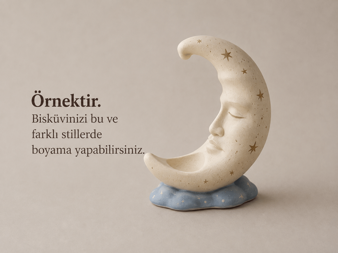 seramik bisküvi ay dede mumluk