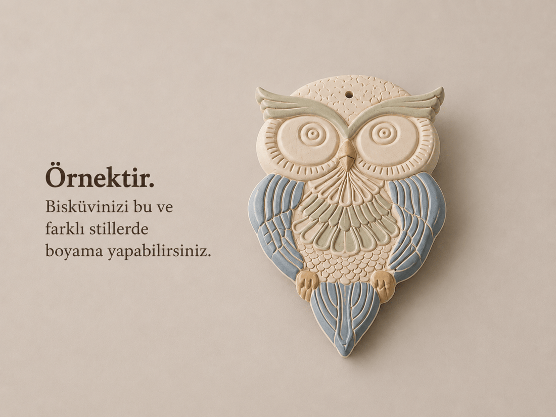 seramik bisküvi baykus duvar süsü