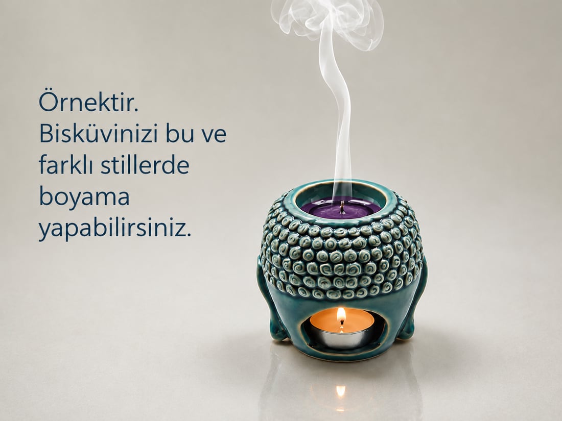 Seramik Bisküvi Buda Esans Tütsülük Mumluk