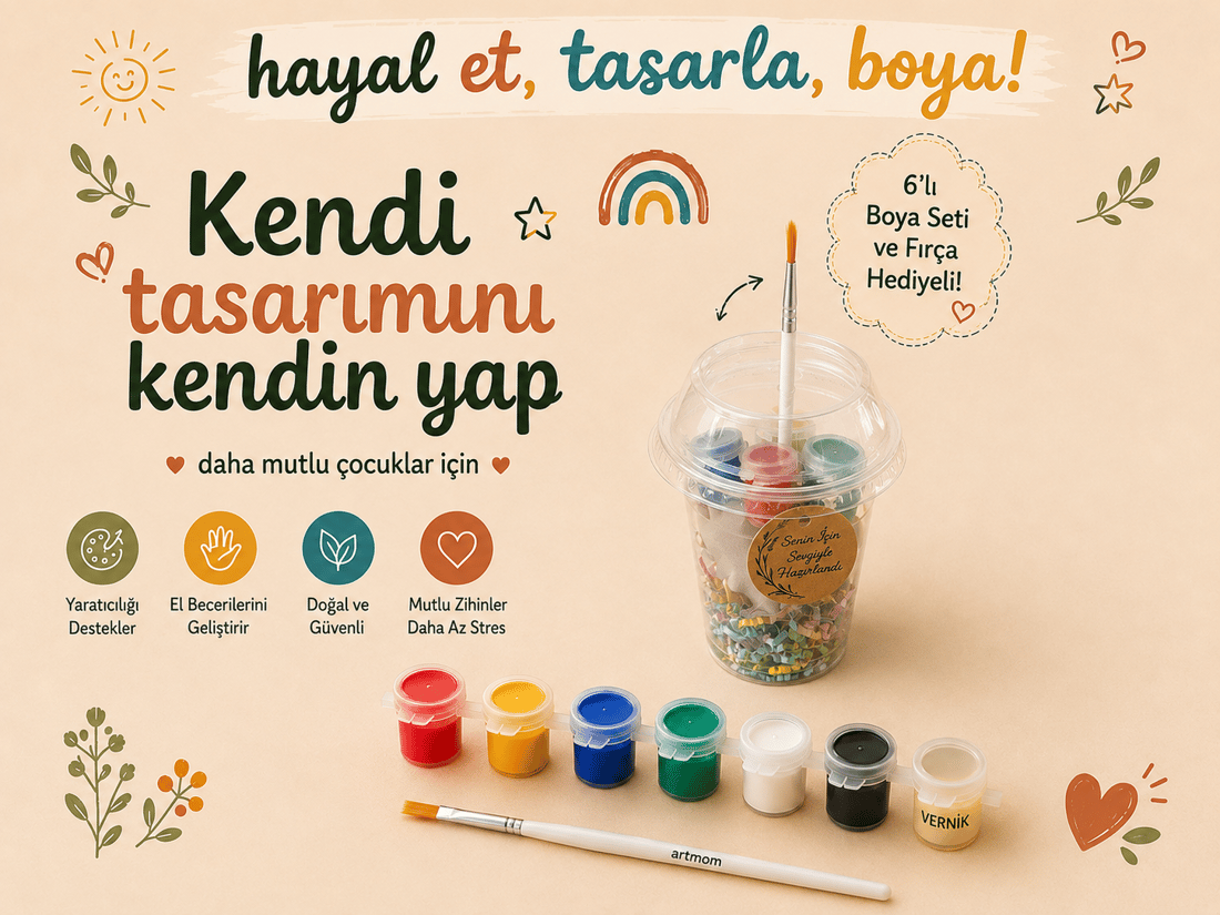 Seramik Boyama Bardak 4lü Figür-1