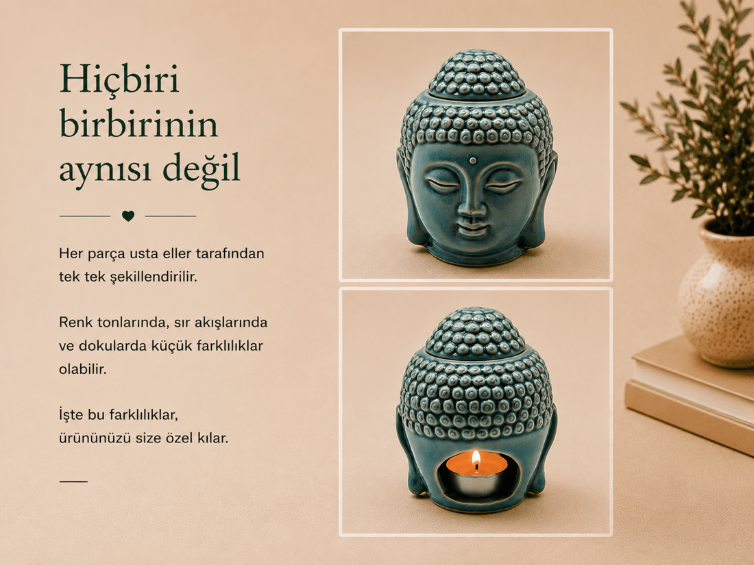 Seramik Buda Mumluk Esanslık Tütsülük
