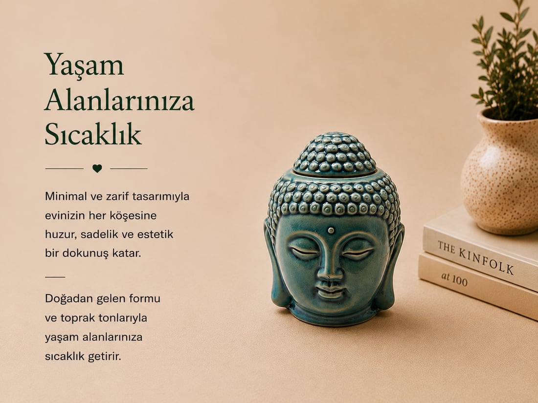 Seramik Buda Mumluk Esanslık Tütsülük