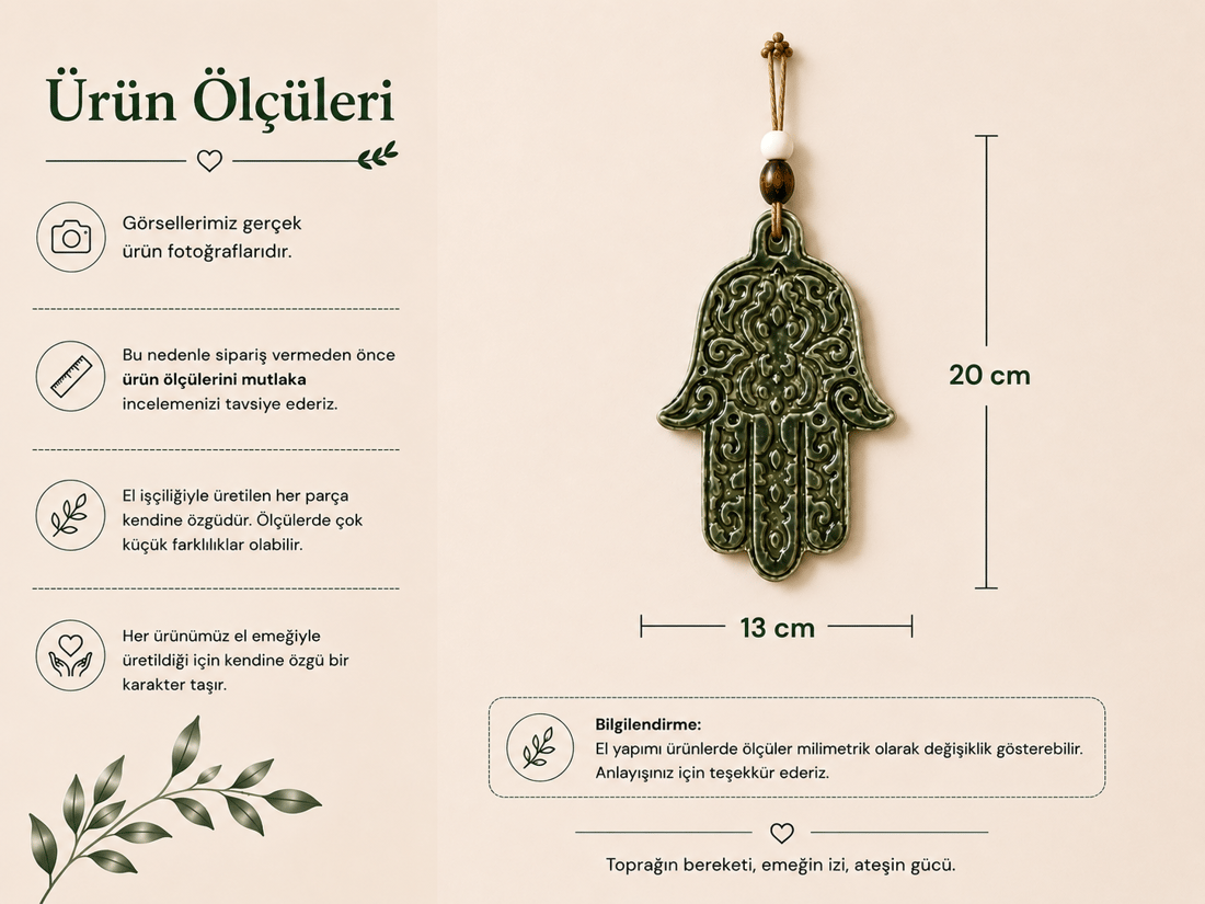 Seramik Hamsa Eli Duvar Süsü