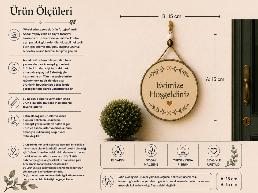 Seramik Hoşgeldin Kapı Süsü