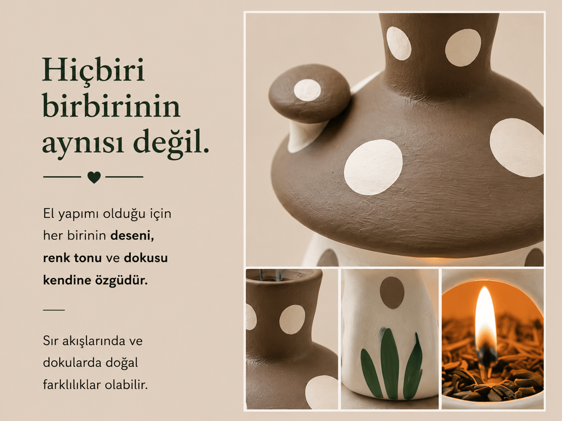 Seramik Mantar Ev Tütsülük Esanslık
