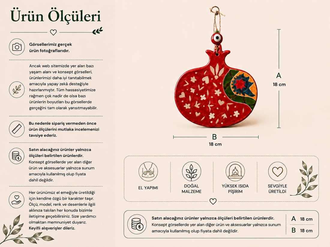 Seramik Narlı Bereket Duvar Süsü