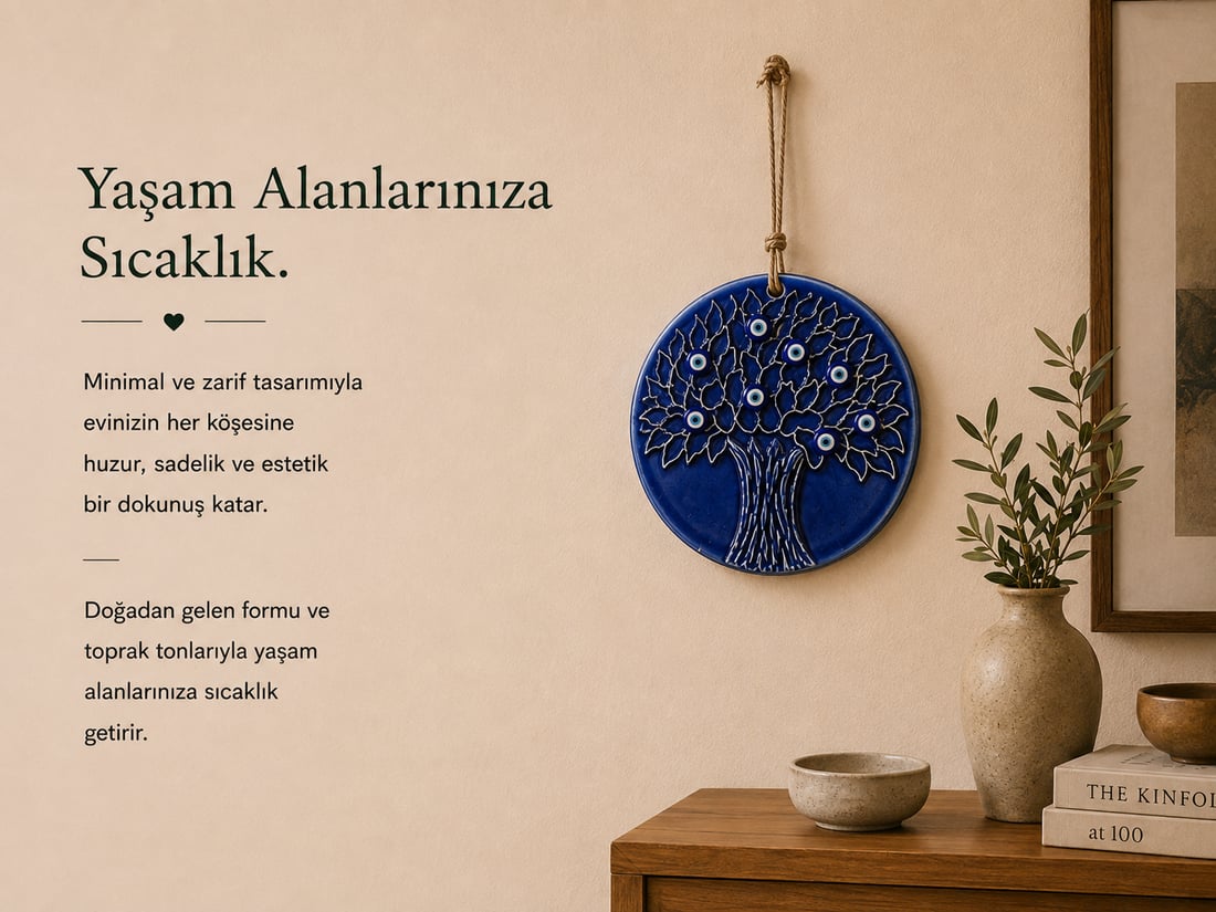 Seramik Nazar Boncuklu Hayat Ağacı