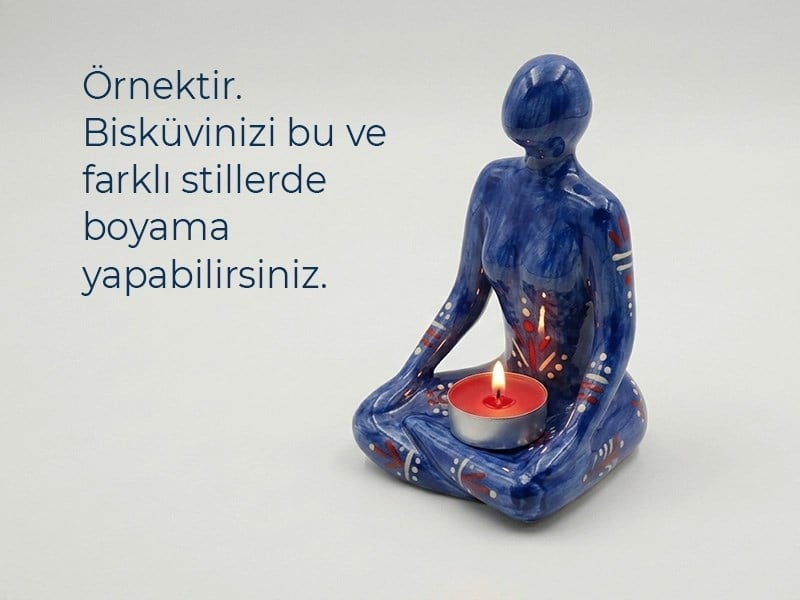 Yoga Yapan İnsan Seramik Bisküvi