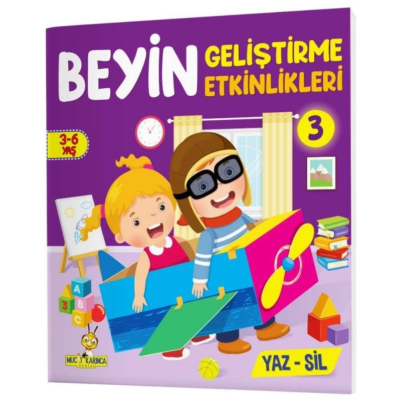 3-6 Yaş Beyin Geliştirme Etkinlikleri Yaz - Sil Kitaplar