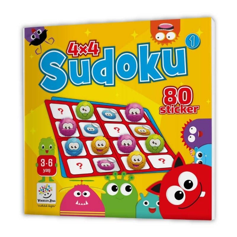 3-6 Yaş Stickerlı Sudoku Seti (Dikkat Ve Zeka Geliştiren Bulmacalar Serisi)