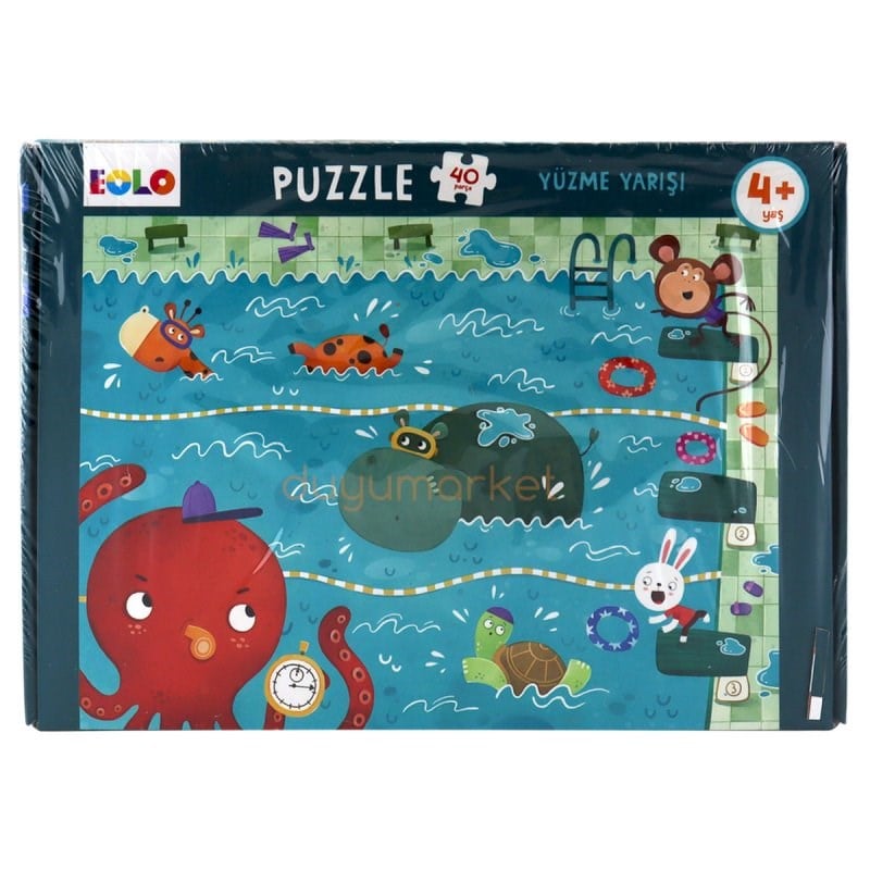 40 Parça Puzzle - Yüzme Yarışı