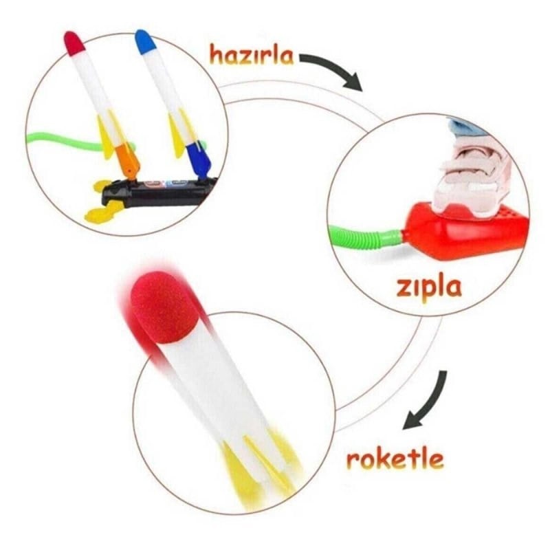 Air Rocket Duello - Koş Zıpla Roketle - 2 Roket Rampalı