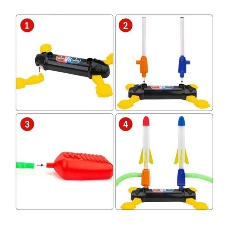 Air Rocket Duello - Koş Zıpla Roketle - 2 Roket Rampalı