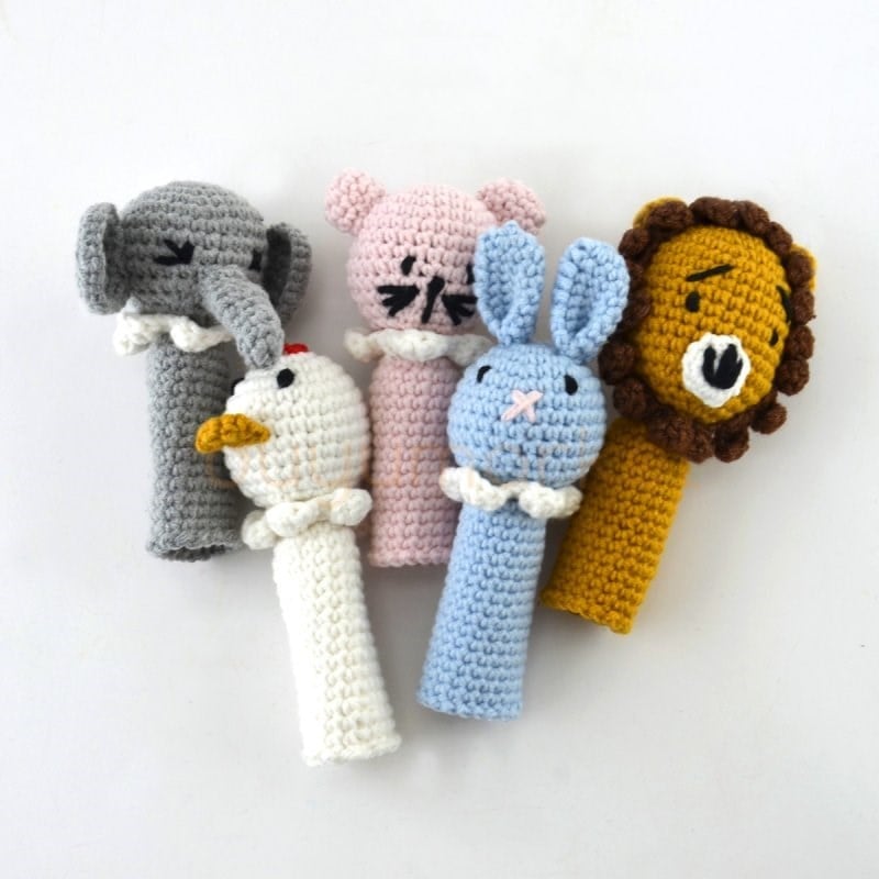 Amigurumi Hayvanlar Parmak Kukla 5'li