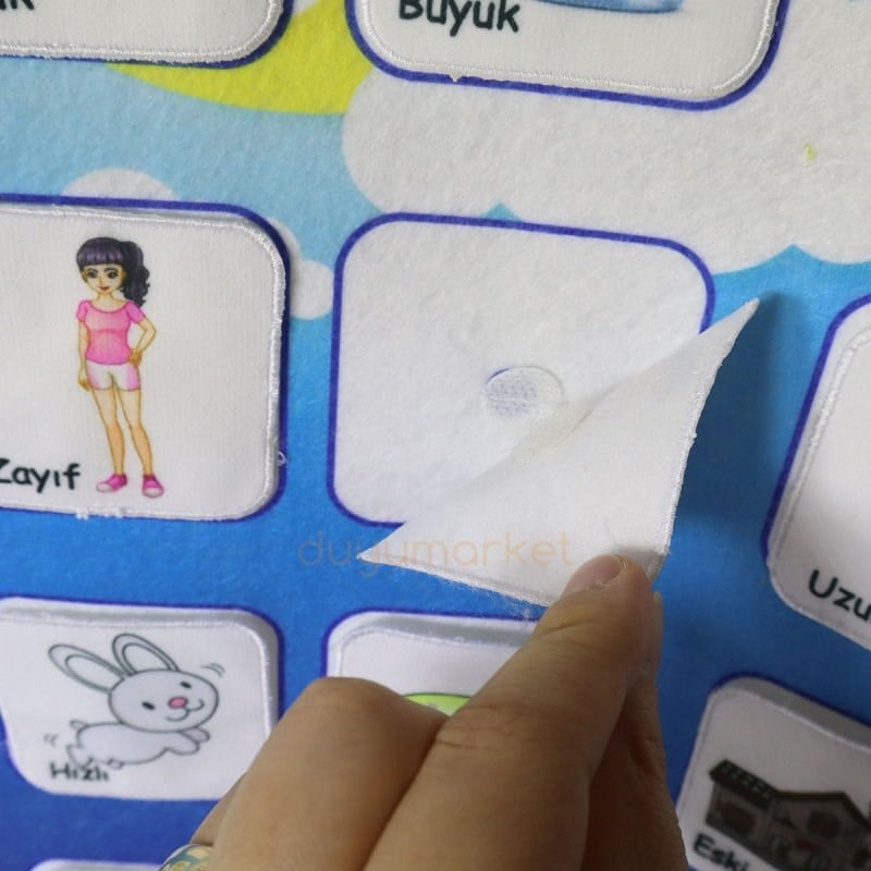 Anki Toys Zıt Kavramlar Pano - Cırt Cırtlı- Okul Öncesi Kavram Öğretimi