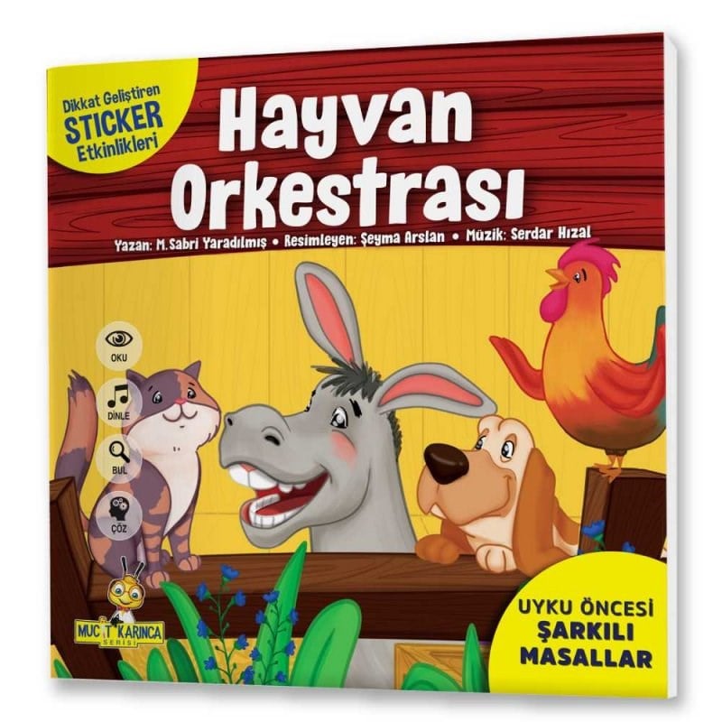 Aslan İle Fare Uyku Öncesi Şarkılı Masallar Stickerlı