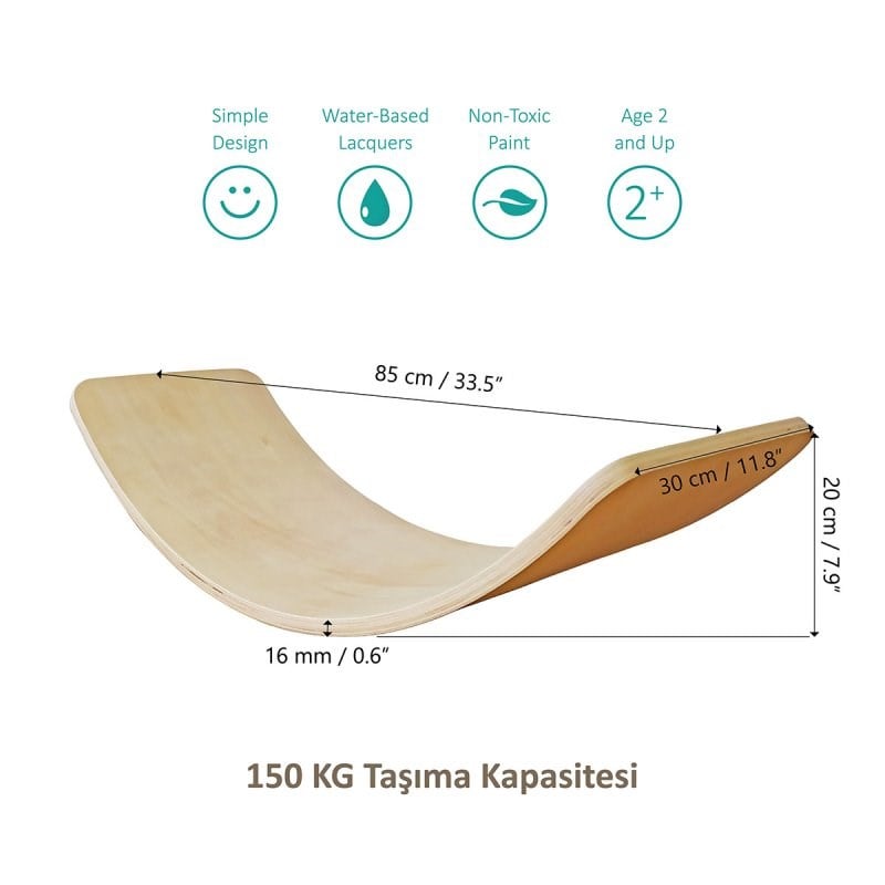 Bee Smart Waldorf Naturel Renk Eğimli Denge Tahtası