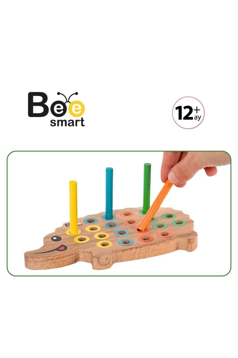 Beesmart Ahşap Kirpi Renkleri Eşleştirme Oyunu | İnce Motor Beceri