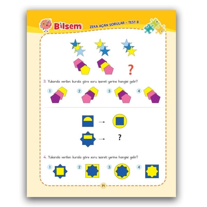Bilsem Zeka Açan Sorular - 6-9 Yaş 2. Seviye