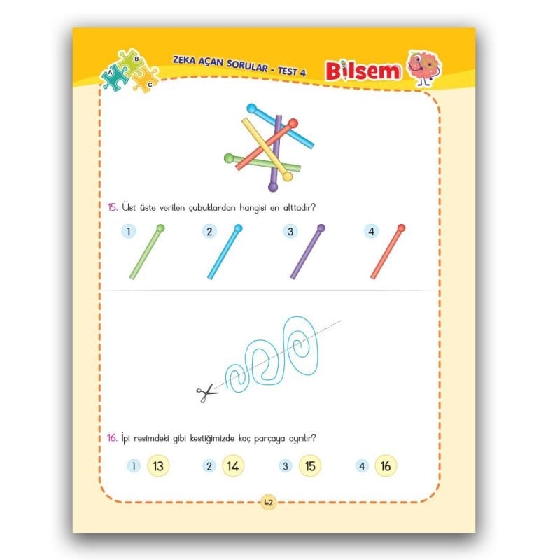 Bilsem Zeka Açan Sorular - 6-9 Yaş 2. Seviye