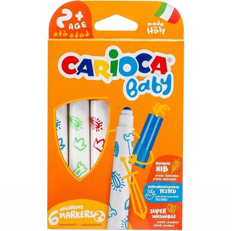 Carioca Jumbo Bebek Süper Yıkanabilir Keçeli Boya Kalemi 6'lı
