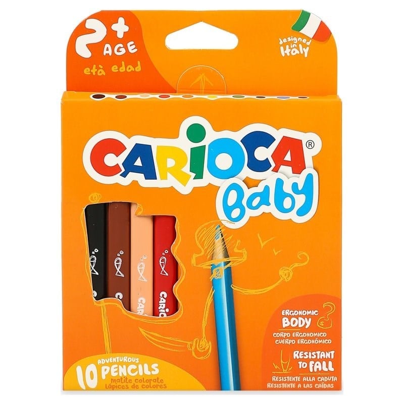 Carioca Jumbo Üçgen Bebek Kuru Boya Kalemi 10'lu