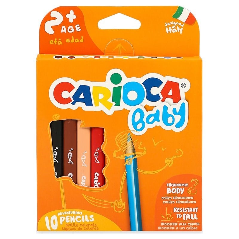 Carioca Jumbo Üçgen Bebek Kuru Boya Kalemi 10'lu