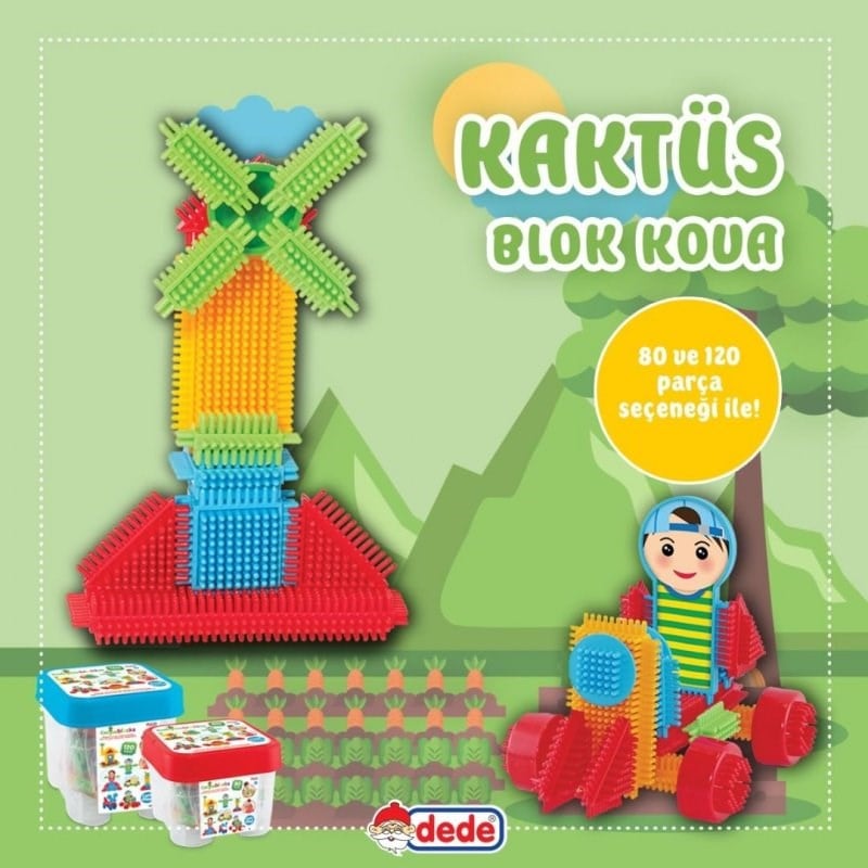Dede Kaktüs Bloklar 80 Parça Kova