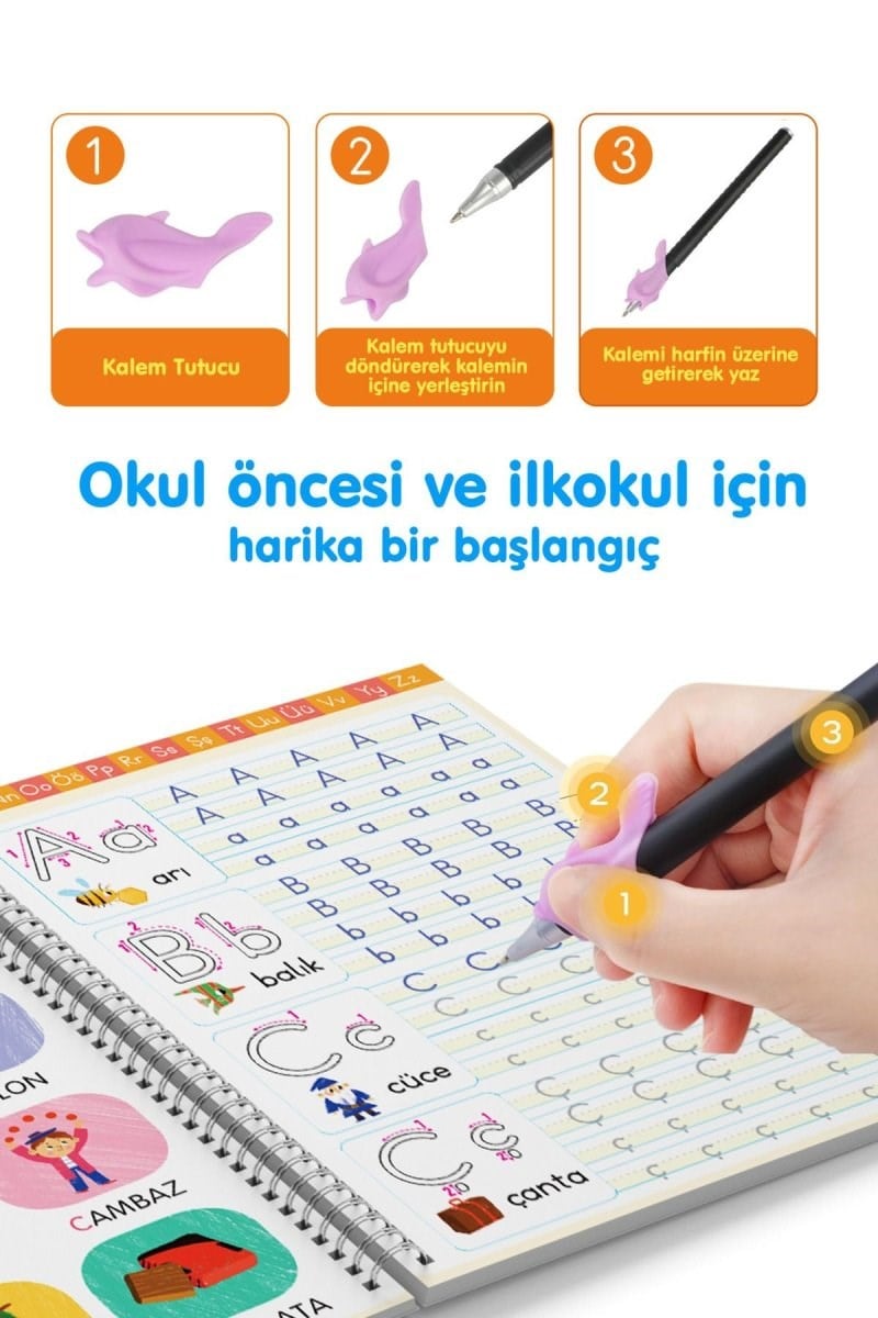 Dikkat Atölyesi Oluklu Alfabe Kitabı – 3-6 Yaş- Okul Öncesi Alfabe Ve Çizgi Çalışmaları
