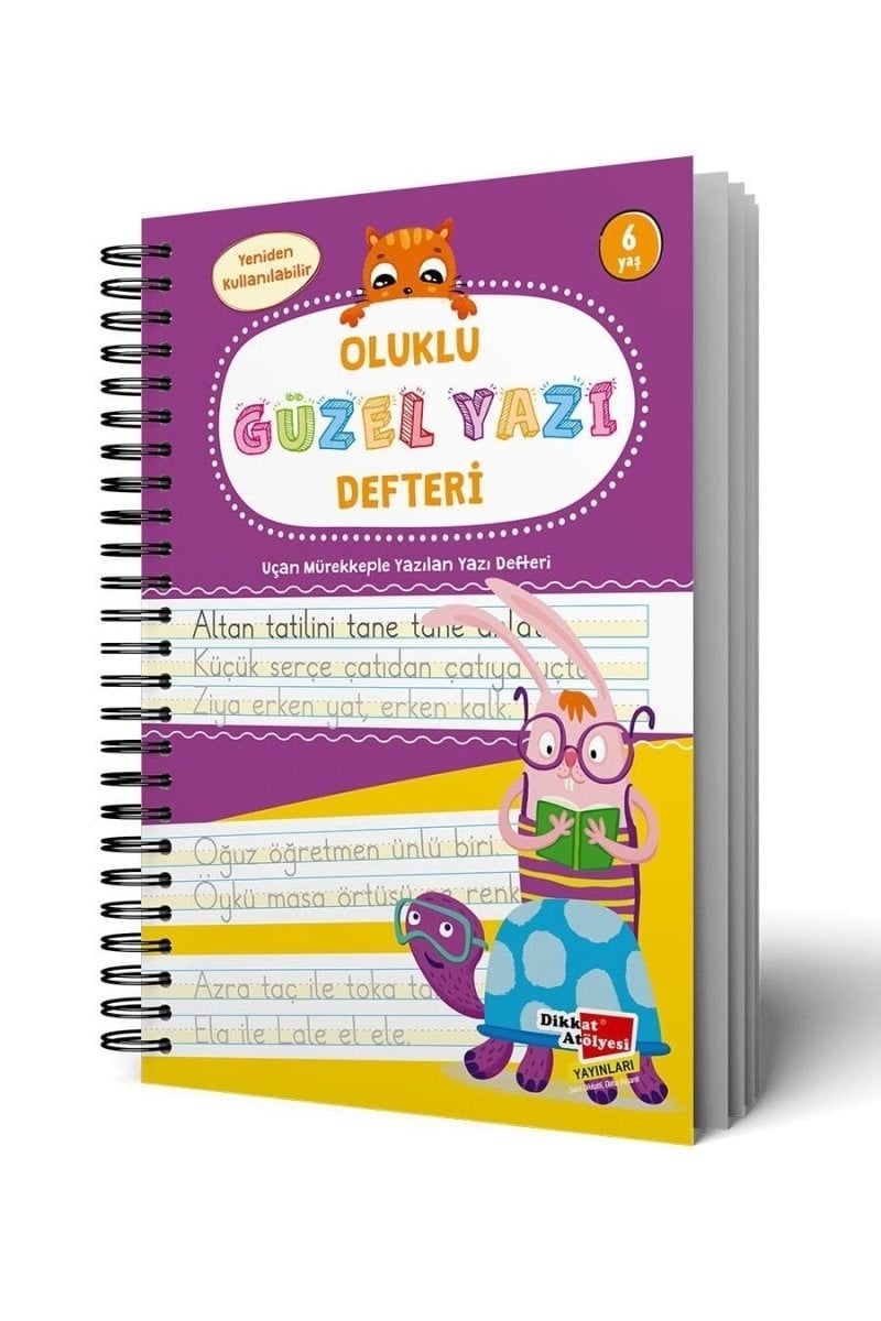 Dikkat Atölyesi Oluklu Güzel Yazı Defteri - Sihirli Uçan Mürekkepli Kalem Hediyeli
