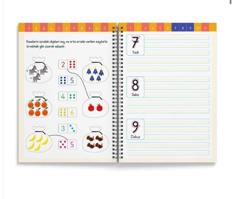 Dikkat Atölyesi Oluklu Sayılar Kitabı – 3-6 Yaş- Okul Öncesi Matematik Hazırlık