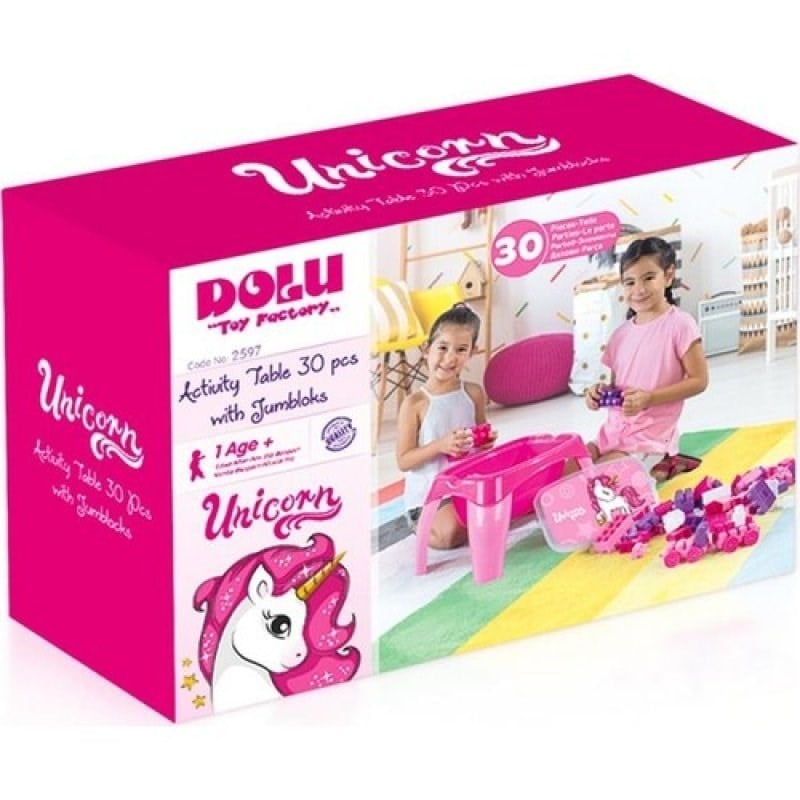 Dolu Unicorn Aktivite Masası 30 Parça Büyük Bloklar 2598