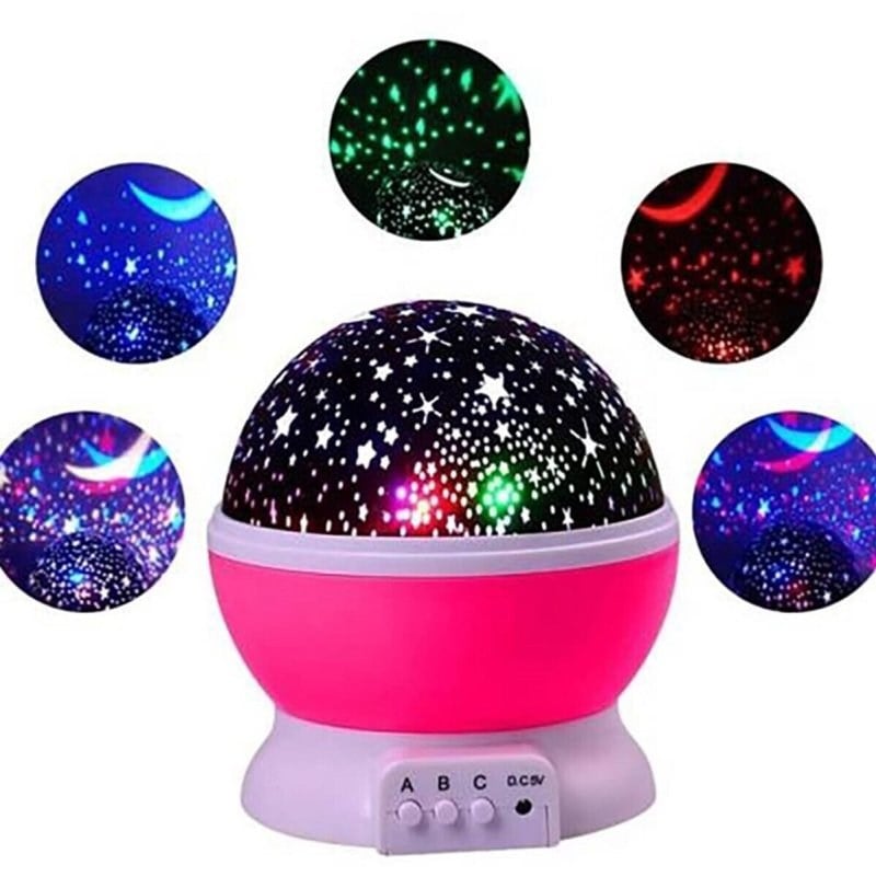 Dönen Star Master Projeksiyon Işık Led Lamba - Pembe