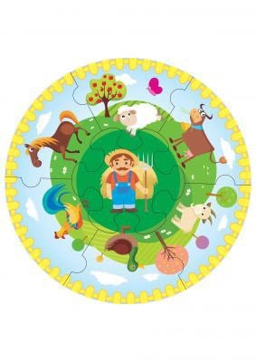 Duyumarket Eolo Yuvarlak Puzzle Çiftlik Yaş 3+