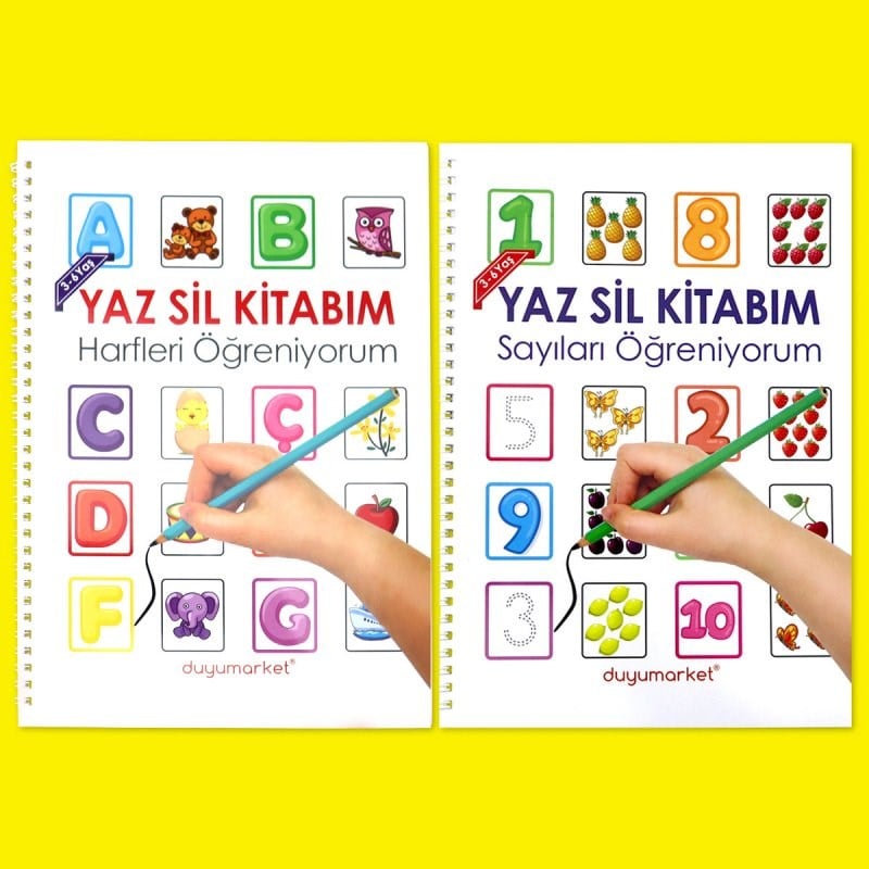 Duyumarket Yaz Sil Kitabım Harfler - Sayılar Seti