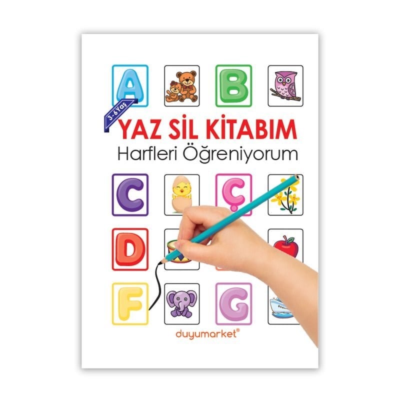 Duyumarket Yaz Sil Kitabım Harfleri Öğreniyorum- Harf Yazma Ve Okuma Öncesi Eğitim Kitabı