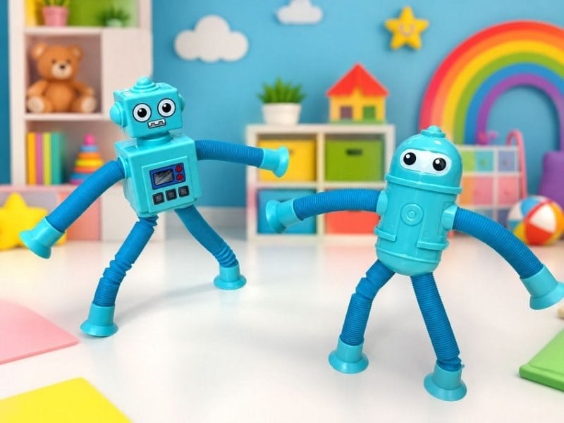 Eğlenceli Vantuzlu Uzayan Robot - Mavi