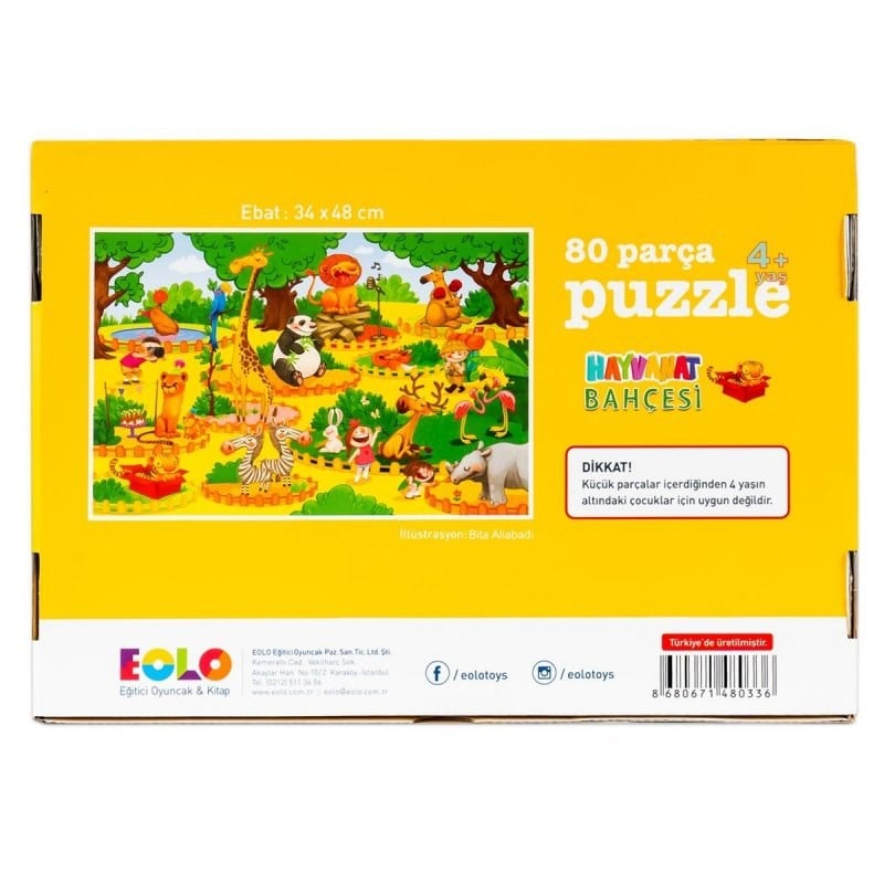 Eolo 80 Parça Puzzle - Hayvanat Bahçesi