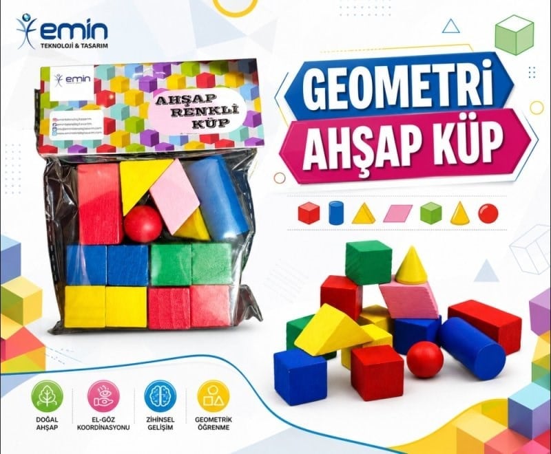 Geometri Ahşap Küp - Em5051